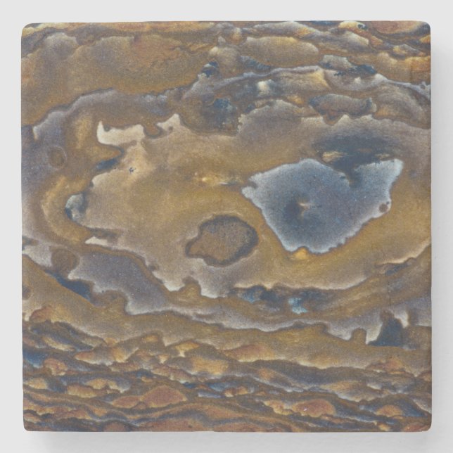 Swirl Pattern On Jasper Slab Stone Coaster (Front)