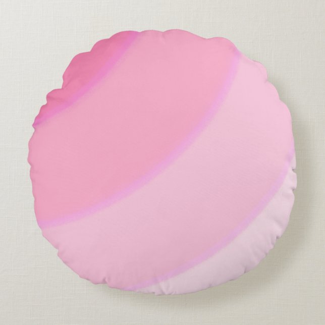 Swirl pattern Pastel Lilac Pink Round Cushion (Front)