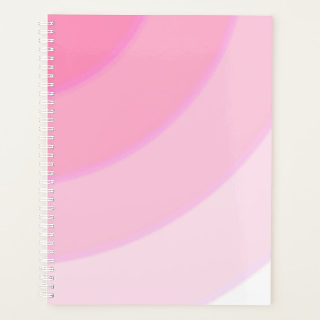 Swirl pattern pastel ombre pink planner (Front)