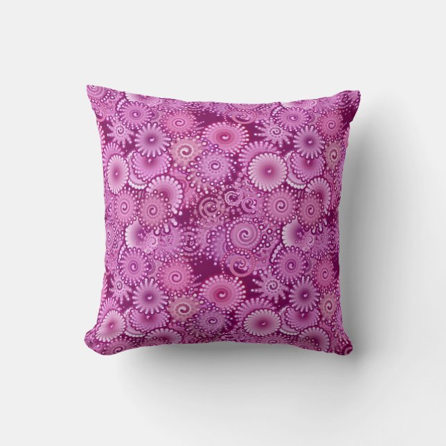 Swirl pattern, purple, pink, plum, lilac cushion (Front)