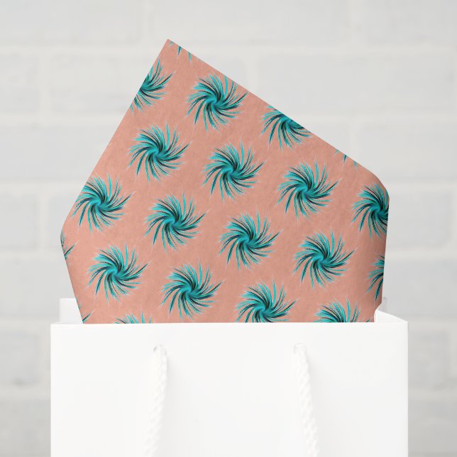 Swirl Pattern - Teal Green Blue Peach Pink Tissue Paper (Gift Bag)