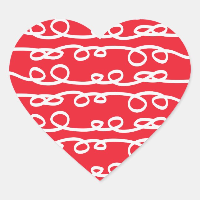 swirl patterned heart sticker (Front)