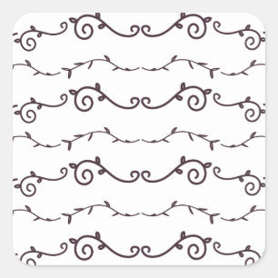 swirl patterned square sticker