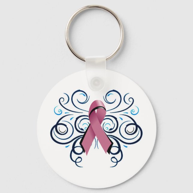 swirl/pink-ribbon keychain (Front)