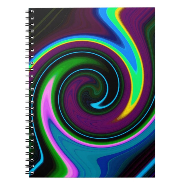 Swirl Retro Blue Notebook (Front)