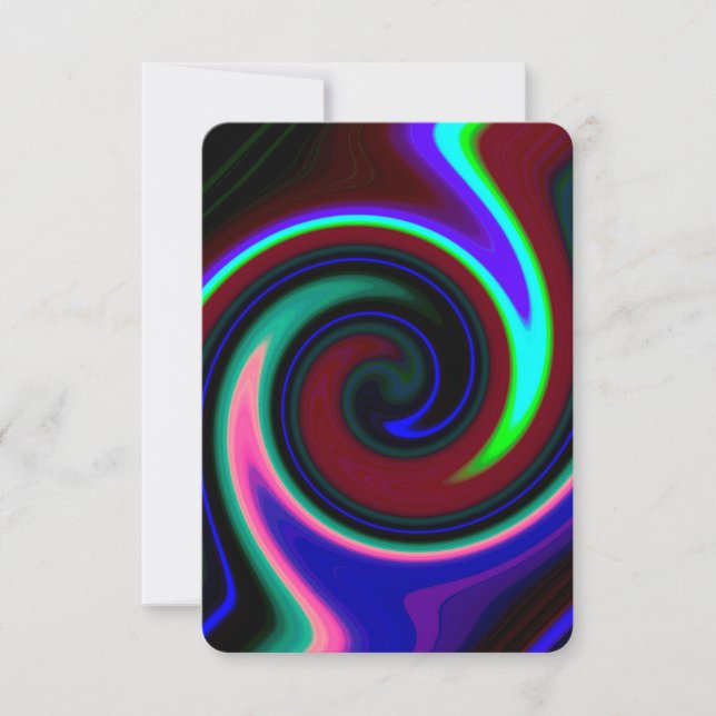 Swirl Retro Neon Card (Front)