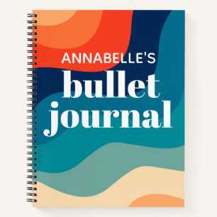 Swirl Retro Waves Rainbow Bullet Journal