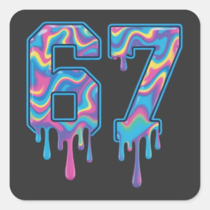 Swirl Six Seven Drip 6 7 Meme Gen Alpha Slang  Square Sticker