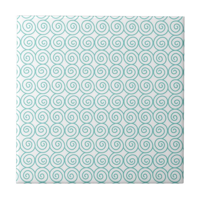 Swirl Spiral Sea Waves Beach Lover Summer Season Tile (Front)