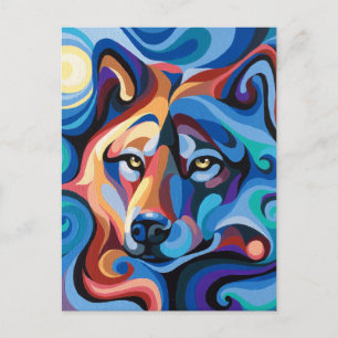 Swirl Spirits Wolf Postcard Spirit Power Animal