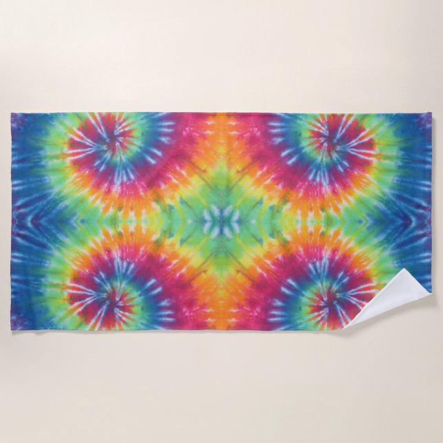 Swirl Tie Dye Beach Towel (Front)