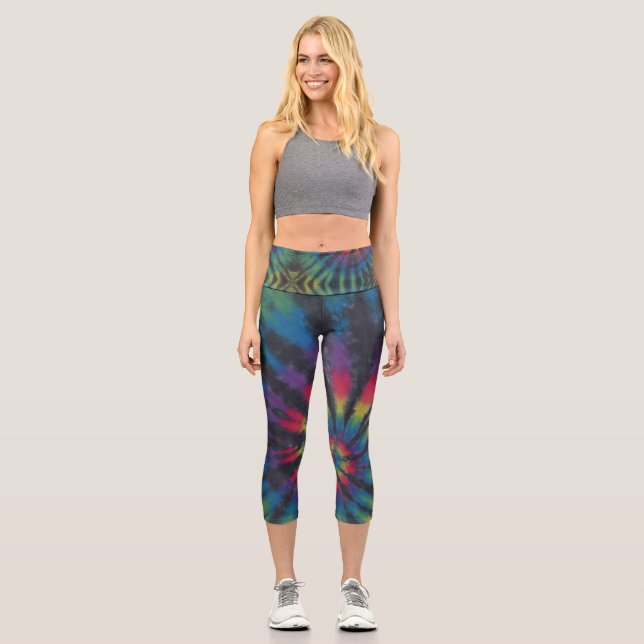 Swirl Tie Dye Capri Leggings (Front)