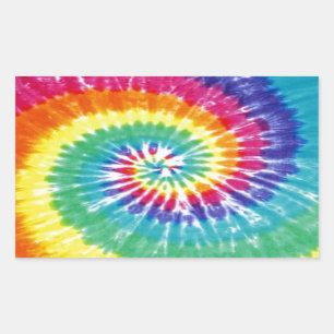 Swirl Tie Dye Multicolor Rainbow Rectangular Sticker