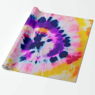 Swirl Tie Dye. Rainbow Fabric Tie Dye. Boho Fashio Wrapping Paper