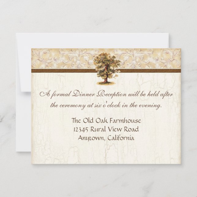 Swirl Tree Roots Antiqued Parchment Wedding Invitation (Front)