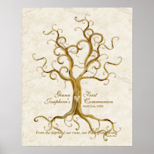Swirl Tree Roots Antiqued Thumb Print Reception