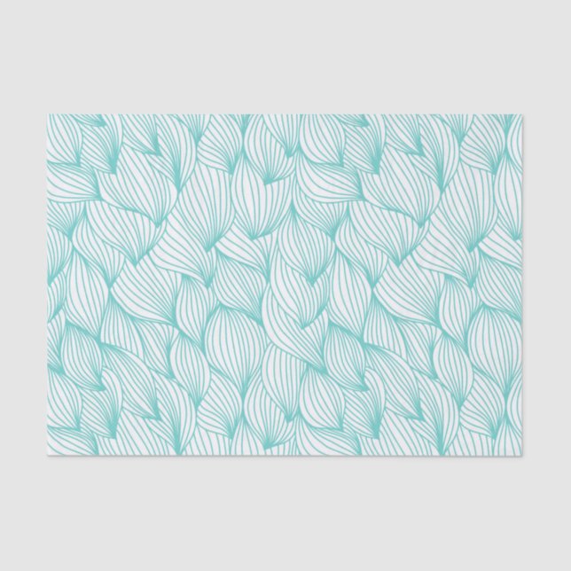 Swirl Wave Sky Blue Seamless Pattern Tissue Paper (Front)