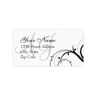Swirl Wedding RSVP Envelope Address Label