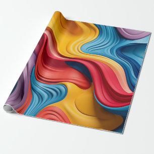 Swirled 3D forms in rainbow colours Wrapping Paper
