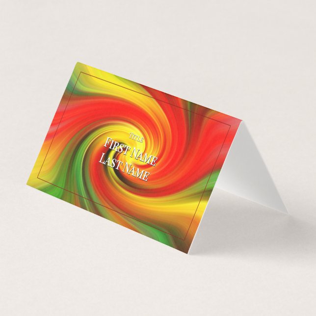 Swirled Folded Card for wedding party table number (Front)