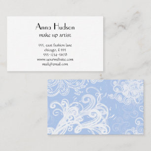 Swirled Pattern, Swirly Style - Blue White Business Card