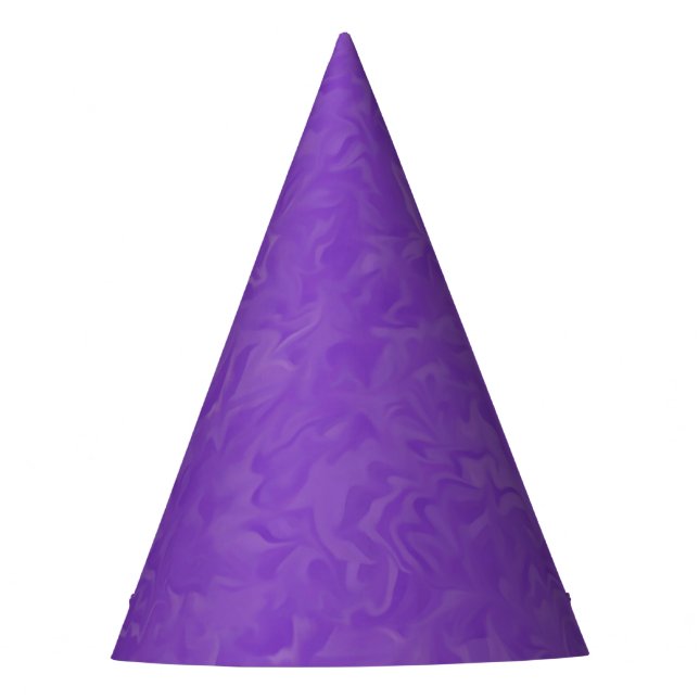 Swirled Shades of Purple Abstract Art Party Hat (Front)
