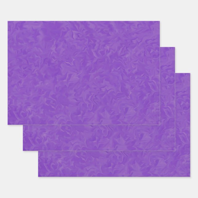 Swirled Shades of Purple Abstract Art Pattern Wrapping Paper Sheet (Set)