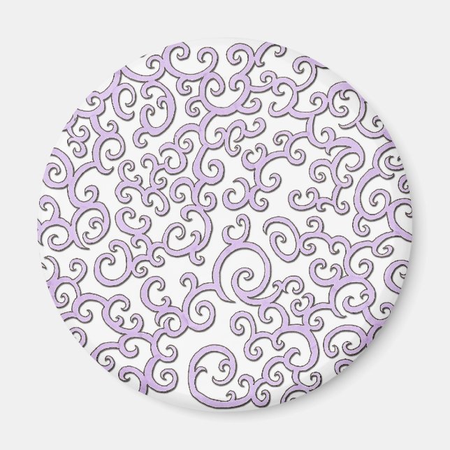 Swirley Purple Doodle Magnet (Front)