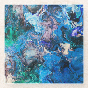 Swirling abstract art coaster