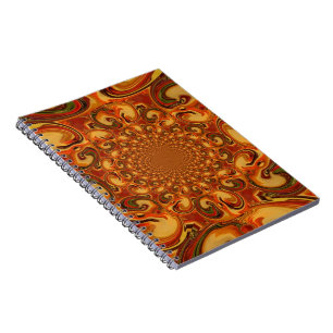 Swirling Abstract orange, brown, and green tones Notebook