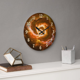 Swirling Alien Blob with Glow Effect  Large Clock