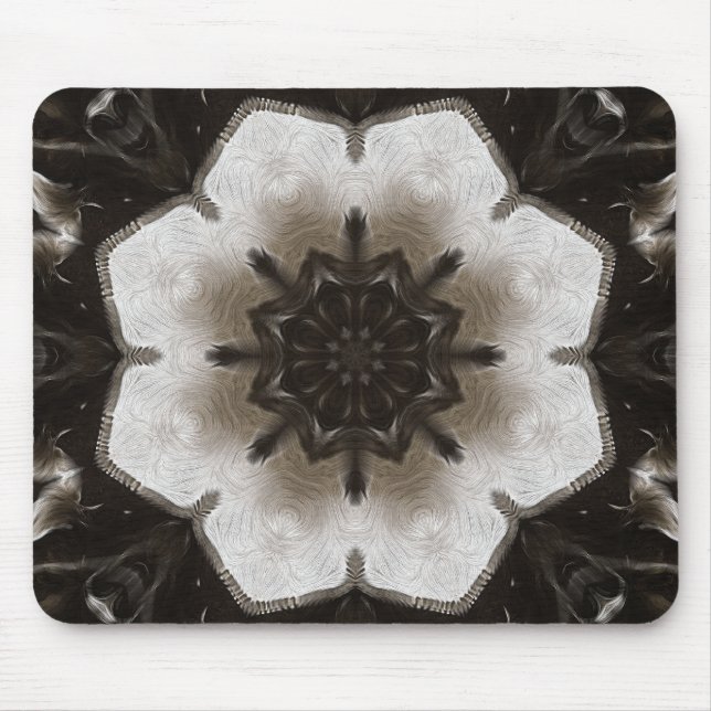 Swirling Brown and Cream Textured Mandala Mouse Pad (Front)