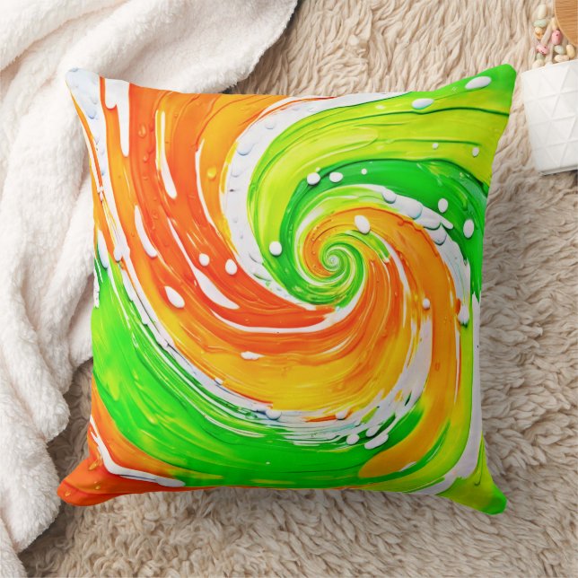 Swirling Colour Vortex Art Cushion (Blanket)