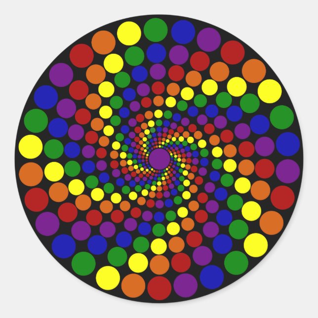 Swirling Colour Wheel Classic Round Sticker (Front)