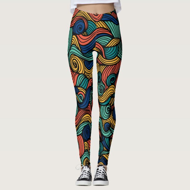 Swirling colours – dynamism for your home  leggings (Front)