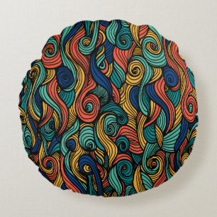 Swirling colours – dynamism for your home round cushion