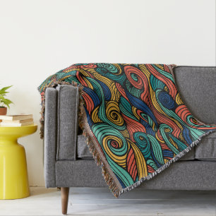 Swirling colours – dynamism for your home throw blanket