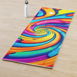 Swirling Colours, Psychedelic Spiral, Colourful Ch Yoga Mat