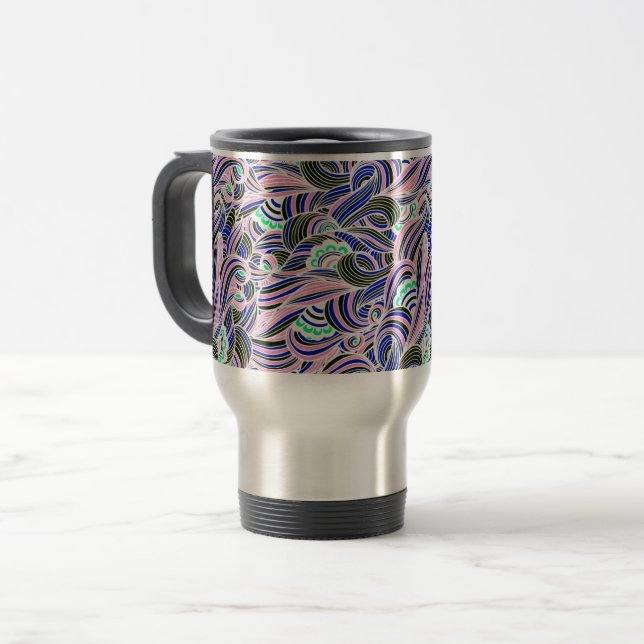 Swirling Colours Travel Mug (Front Left)