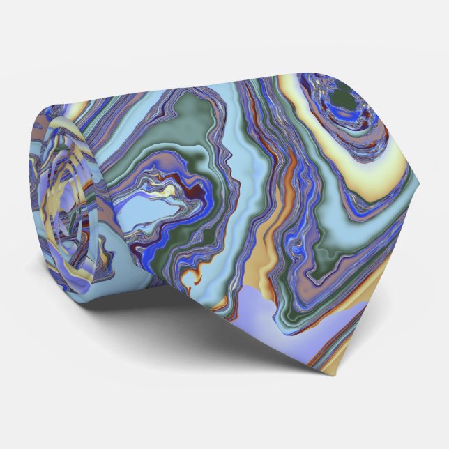 Swirling Currents Fractal Tie (Rolled)