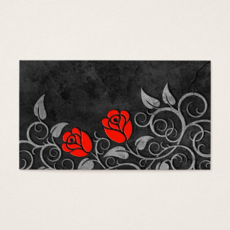 Swirling Dark Stone Red Roses