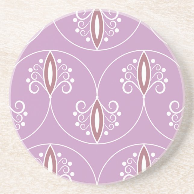 Swirling Elegance: Vintage Geometric Coaster (Front)
