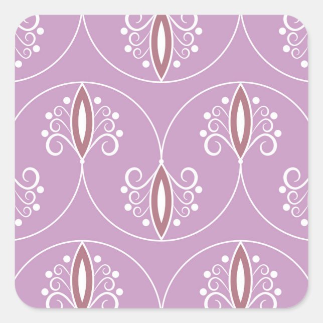 Swirling Elegance: Vintage Geometric Square Sticker (Front)