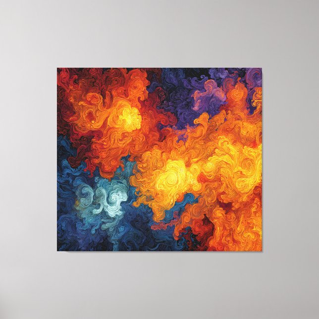 Swirling Elemental Nebula Abstract Canvas Print (Front)