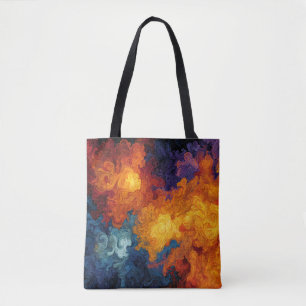 Swirling Elemental Nebula Abstract Tote Bag