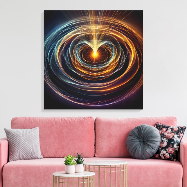 Swirling Energy Light Waves Canvas Print (Insitu(LivingRoom))