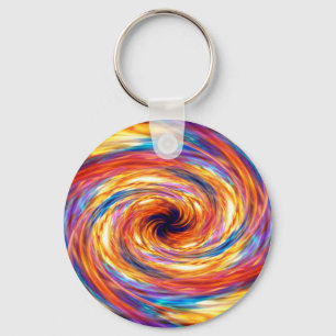 Swirling fire storm key ring