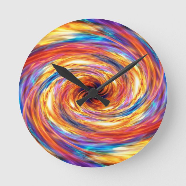Swirling fire storm round clock (Front)