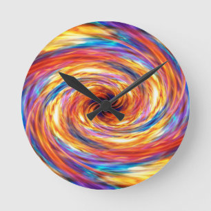 Swirling fire storm round clock