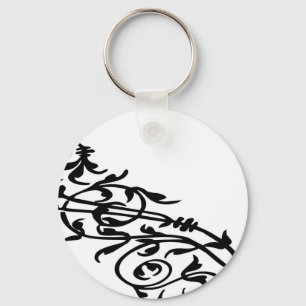 Swirling Floral Key Ring